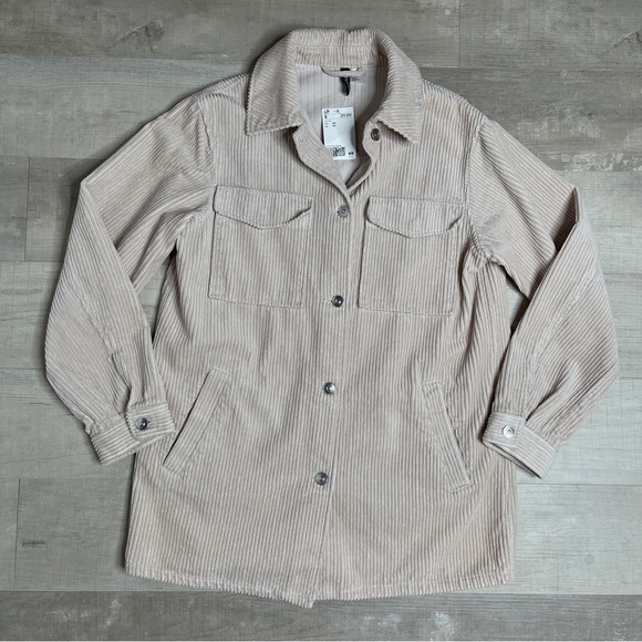 NWT H&M Corduroy Oversized Shirt Jacket Shacket - Picture 7 of 9